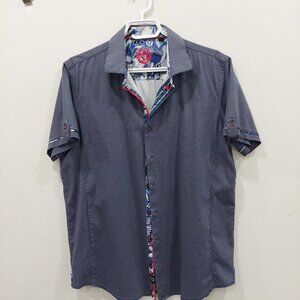 Au Noir Short-sleeve Knit shirt Size 4/L SUNDANCE Black Grey